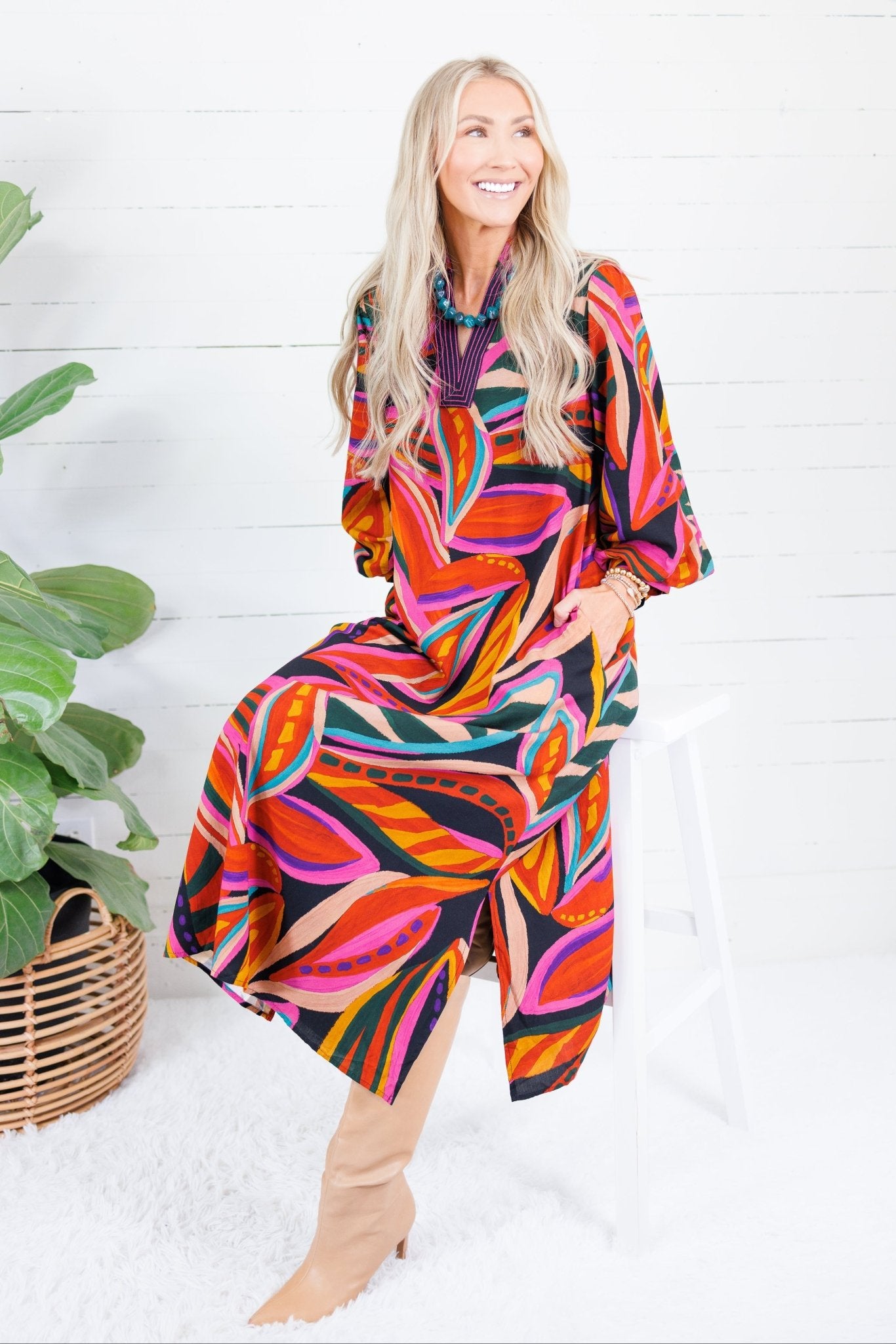 Thornton Black Swirl Abstract Maxi Dress Jodifl