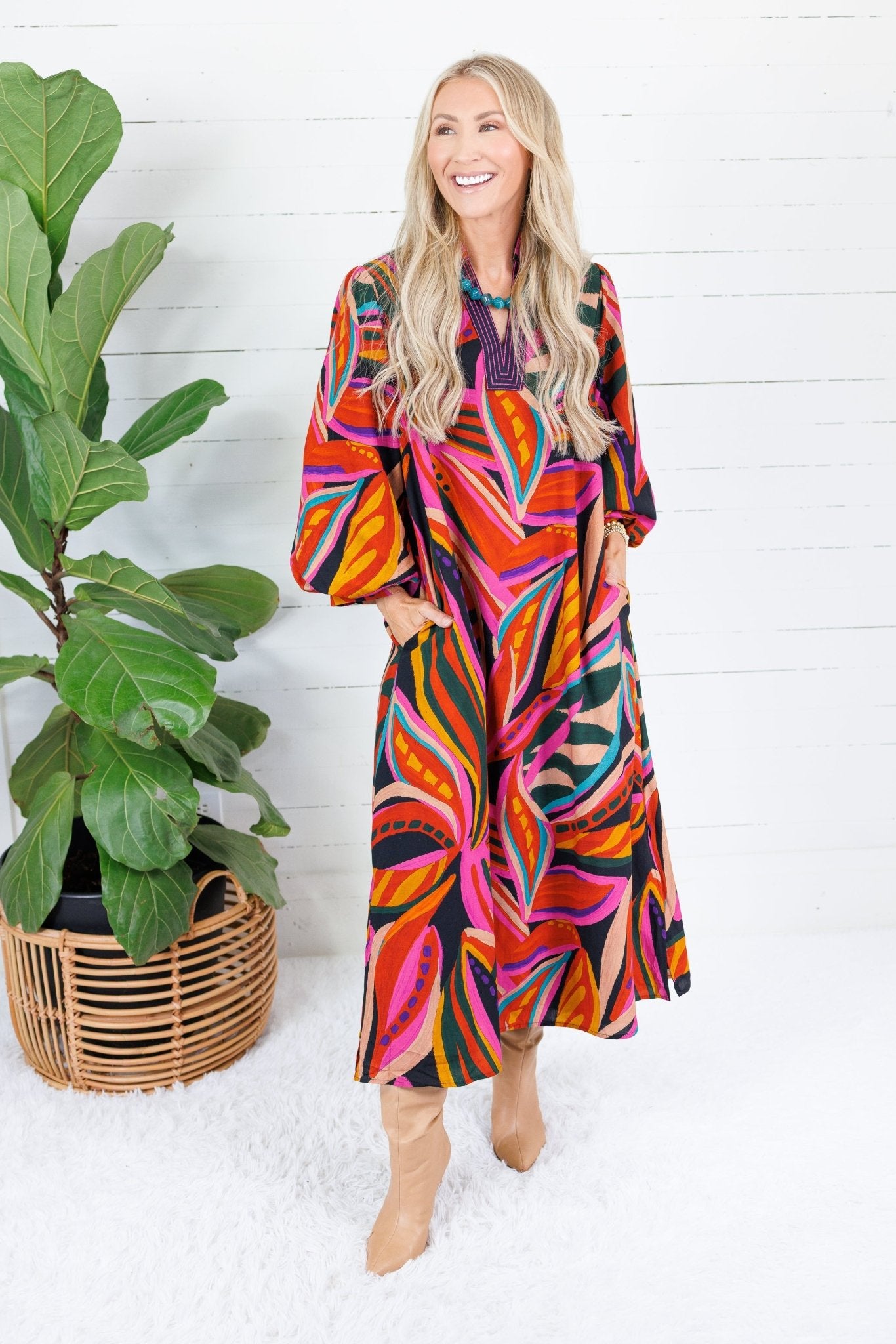 Thornton Black Swirl Abstract Maxi Dress Jodifl