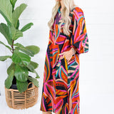Thornton Black Swirl Abstract Maxi Dress Jodifl