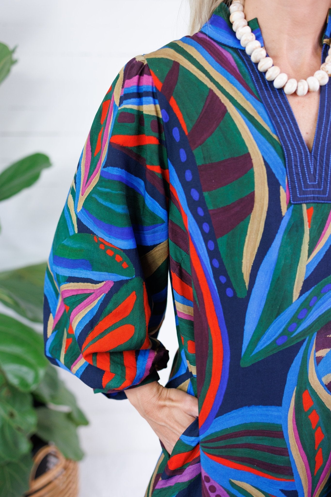 Thornton Navy Swirl Abstract Maxi Dress Jodifl