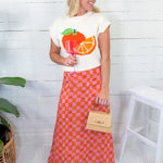 Tiffany Checker Pink + Orange Skirt Briton Court
