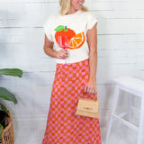 Tiffany Checker Pink + Orange Skirt Briton Court