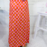 Tiffany Checker Pink + Orange Skirt Briton Court