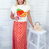 Tiffany Checker Pink + Orange Skirt Briton Court
