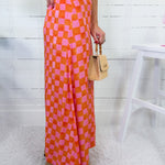 Tiffany Checker Pink + Orange Skirt Briton Court