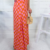 Tiffany Checker Pink + Orange Skirt Briton Court