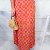 Tiffany Checker Pink + Orange Skirt Briton Court