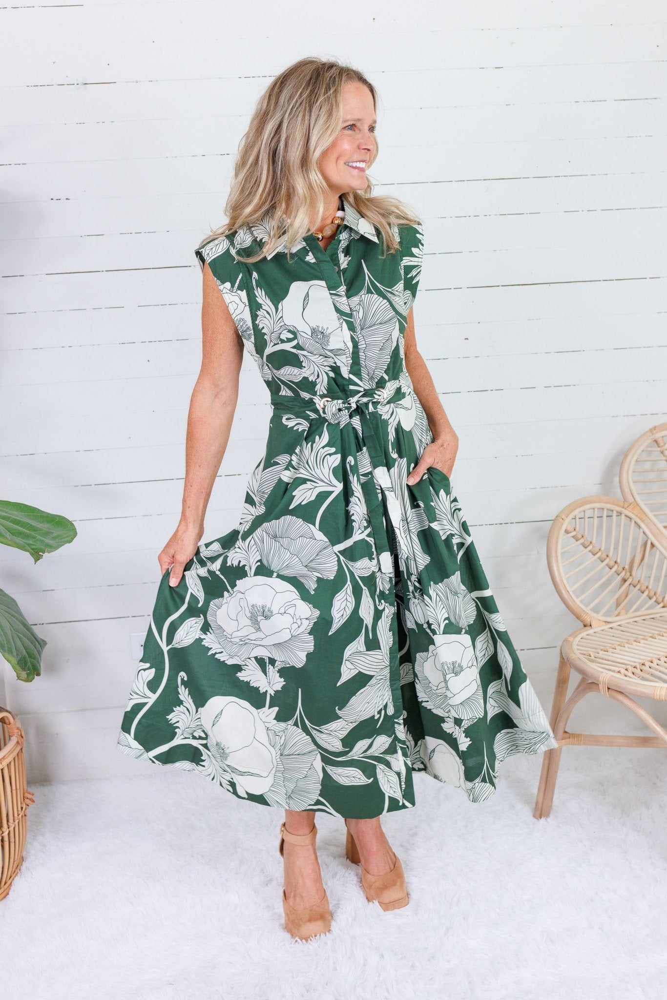 Tilly Fern Botanical Maxi Dress