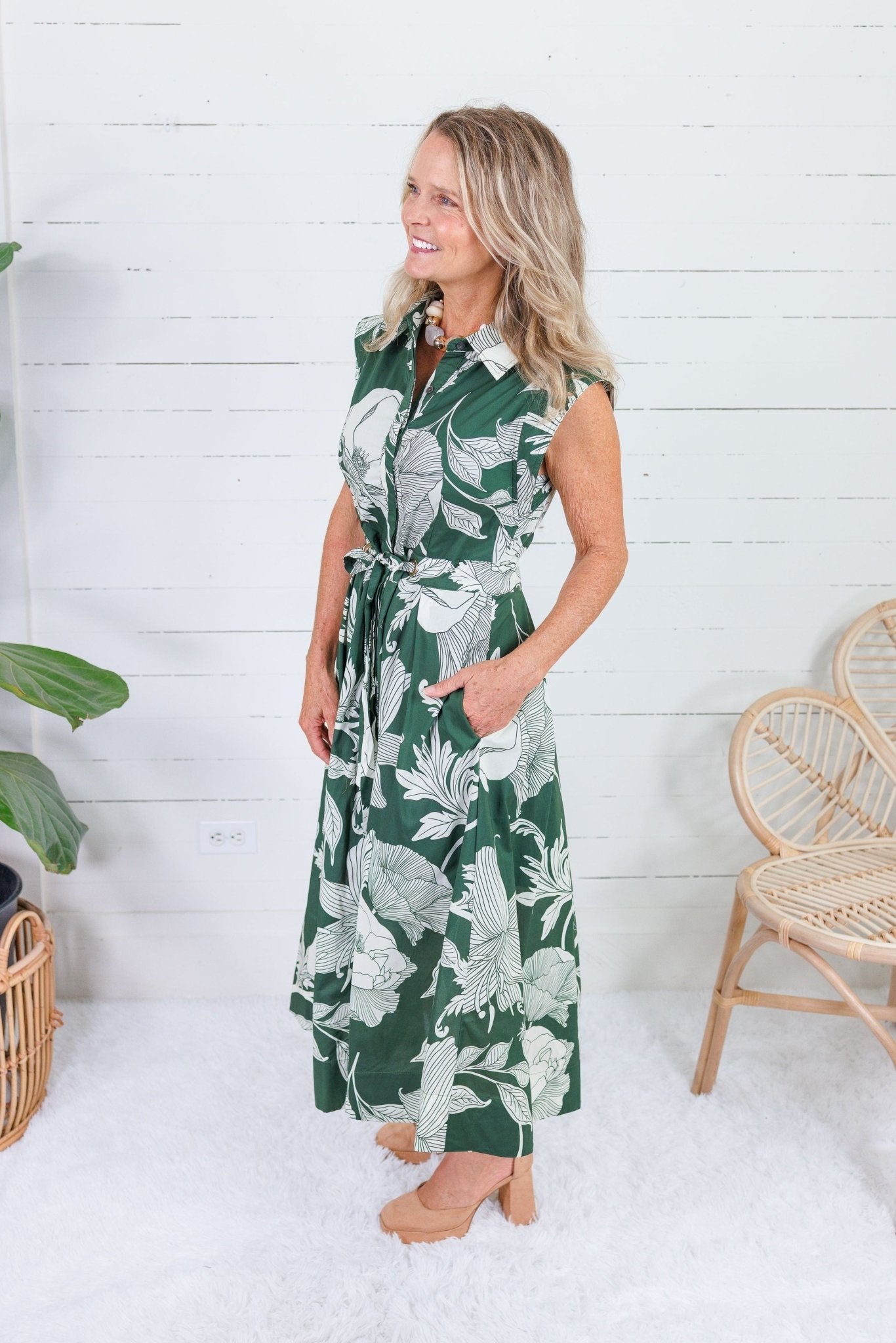 Tilly Fern Botanical Maxi Dress