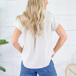 Tolley Khaki Stripe Popover Top Blu Pepper