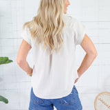Tolley Khaki Stripe Popover Top Blu Pepper