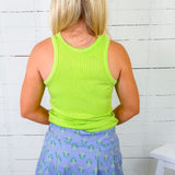 Tomi Lime Ribbed Tank Karlie