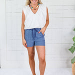 Tomkins Caset Blue Tencel Shorts Be Cool 
