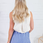 Tori Ecru Pleated Top