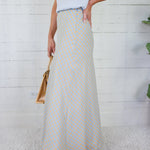 Tori Light Blue Checker Bias Maxi Skirt Things Between