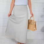 Tori Light Blue Checker Bias Maxi Skirt Things Between
