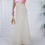 Tori Light Green Checker Bias Maxi Skirt Things Between