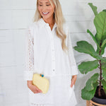 Tori White Eyelet Mini Shift Dress PINCH