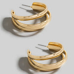 Triple Layered Metallic Gold Hoop Earrings - A3 Accessories - Jewelry - Earrings - Clover + Bee
