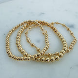Triple Strand Gold Bead Ball Bracelets - A3 Accessories - Jewelry - Clover + Bee