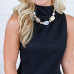 Troy Black Mock Neck + Khaki Poplin Dress