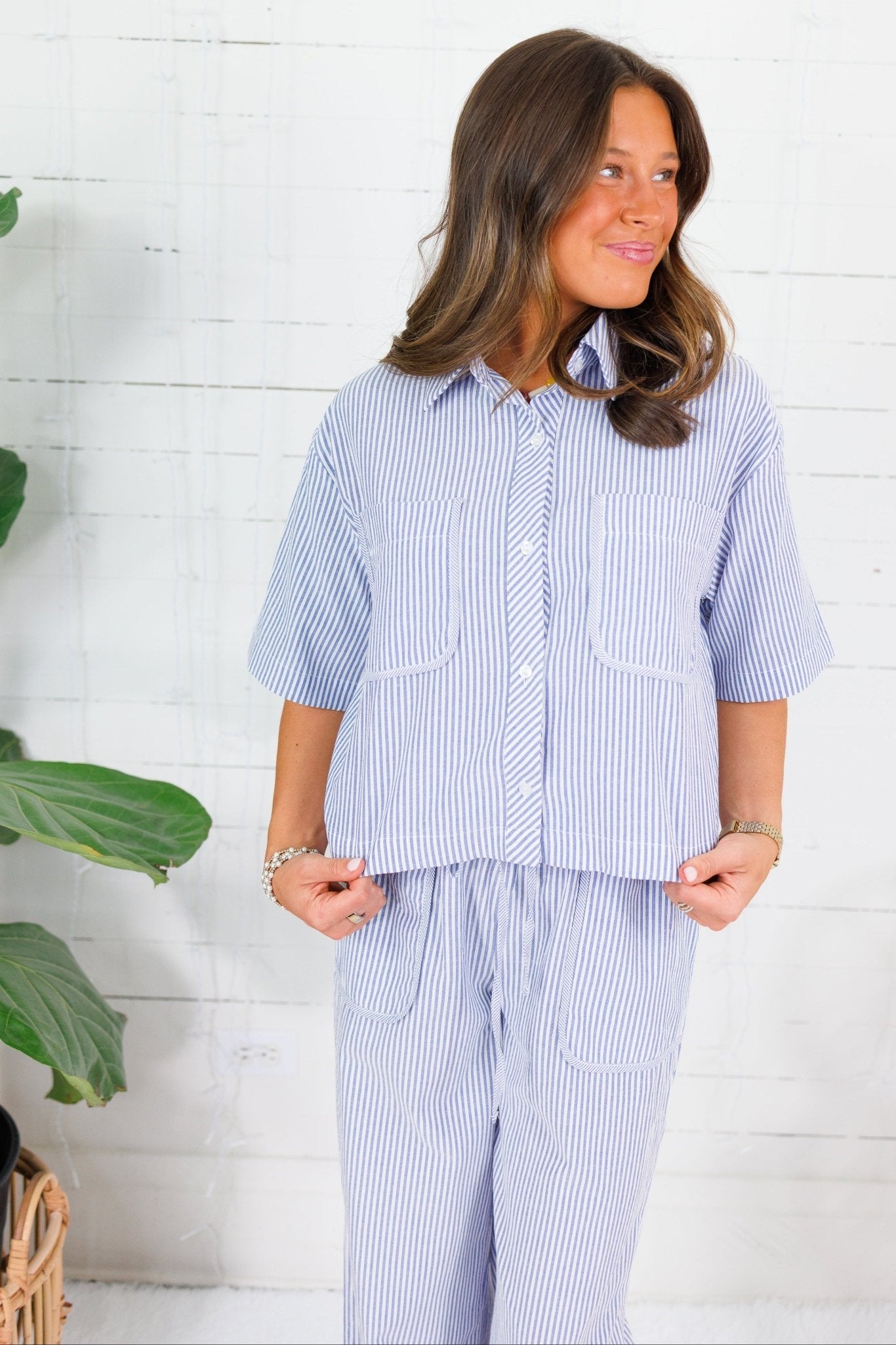 Truman Blue Stripe Top Allie Rose