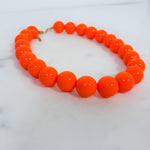 Tucker Neon Orange Ball Bead Necklace