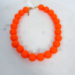 Tucker Neon Orange Ball Bead Necklace