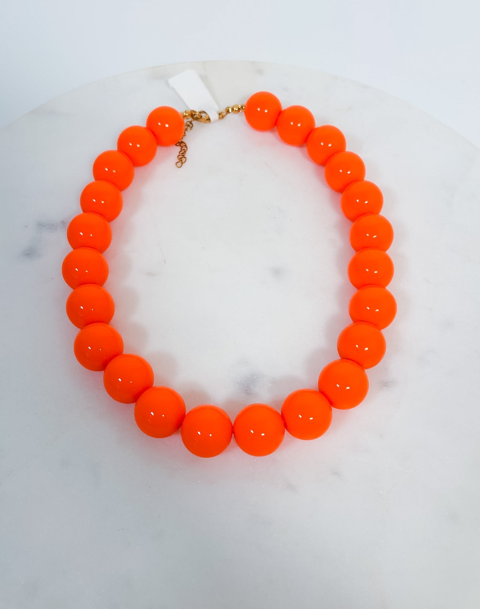 Tucker Neon Orange Ball Bead Necklace