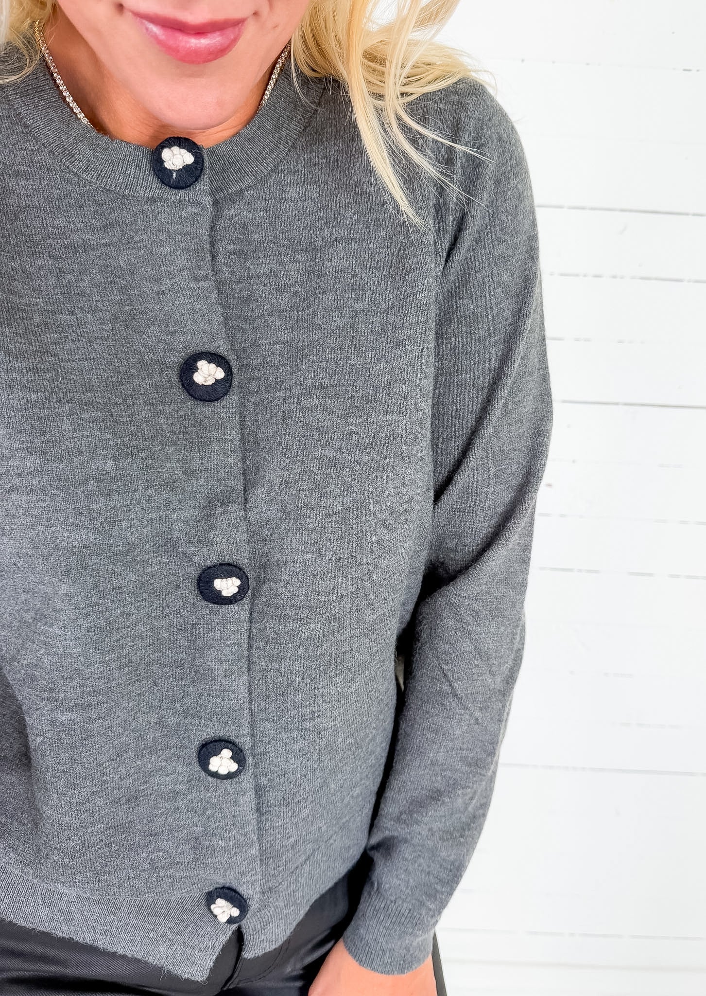 Turner Charcoal + Fancy Buttons Cardigan Compania Fantastica
