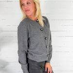 Turner Charcoal + Fancy Buttons Cardigan Compania Fantastica