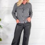 Turner Charcoal + Fancy Buttons Cardigan Compania Fantastica