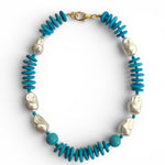 Turquoise and Pearl Beaded Necklace - A3 Accessories - Jewelry - Clover + Bee