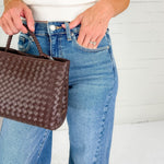 Twisted Seam Wide Leg Denim Jean Just Black Denim