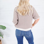 Tyson Cream + Brown Striped Sweater Blu Pepper
