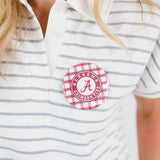 University of Alabama Gingham Gameday Button