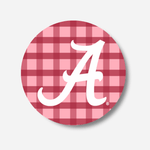 University of Alabama Pink & Crimson Gingham Gameday Button