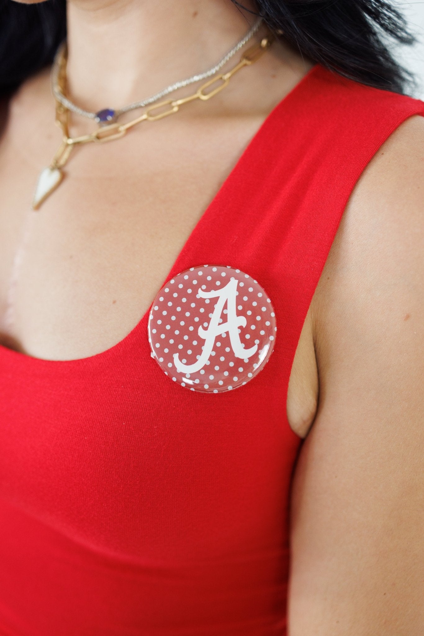 University of Alabama Polka Dot Gameday Button