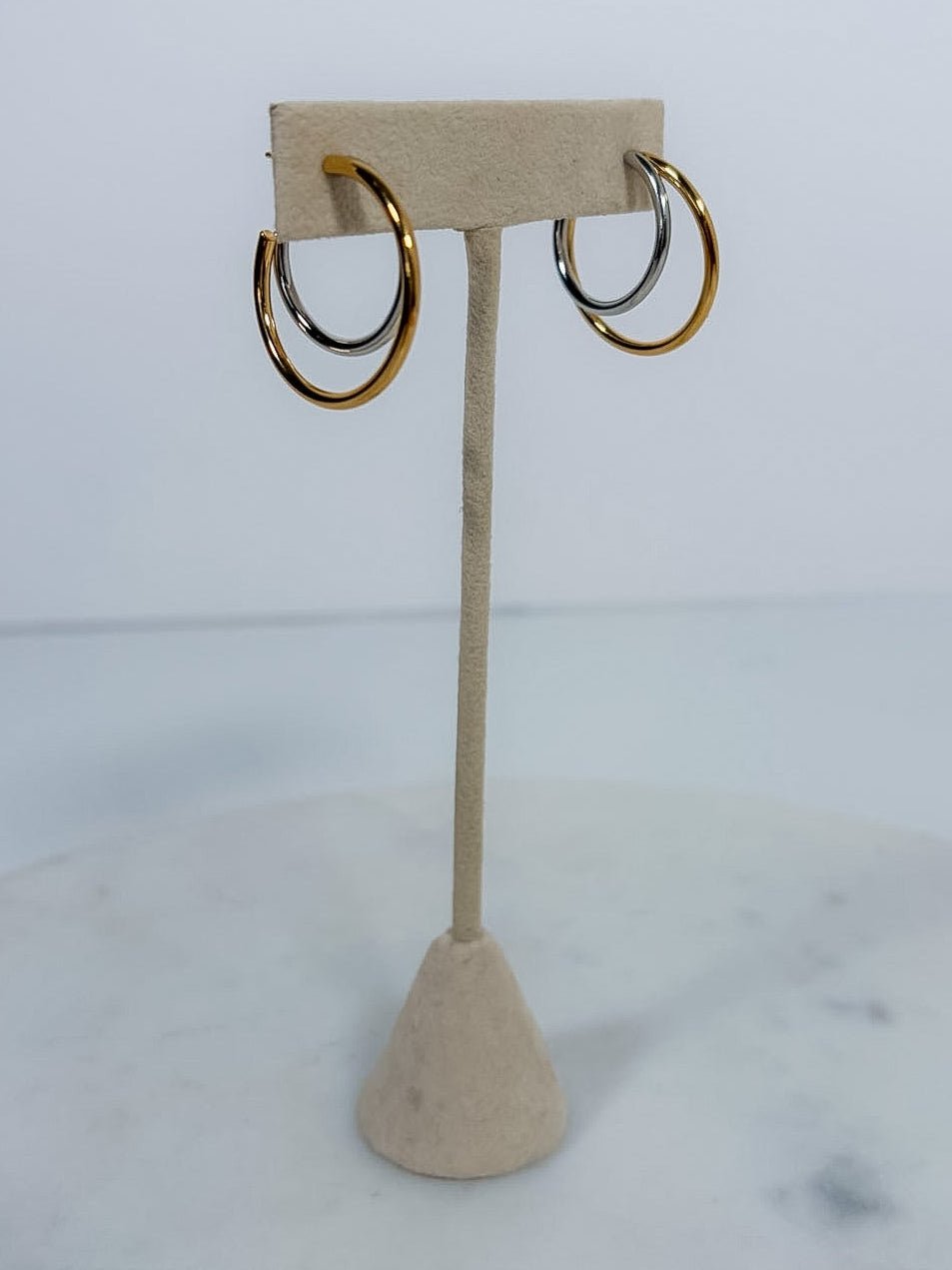 Uptown Mixed Metal Hoop Earrings