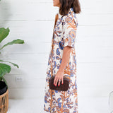 Vale Ecru + Russet + Blue Maxi Dress Entro