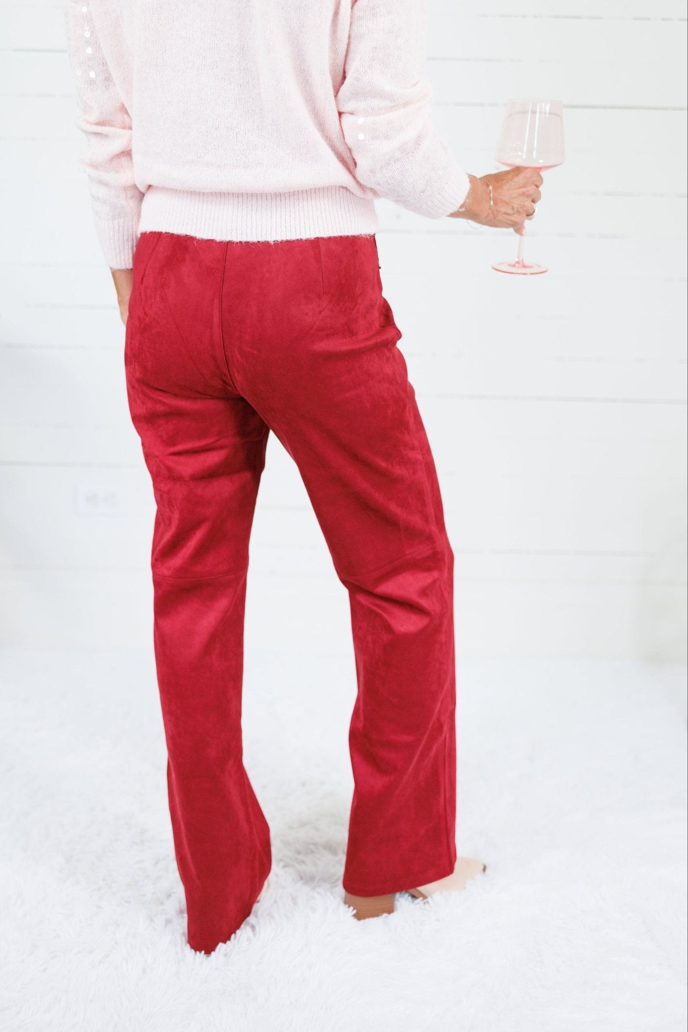 Vea Faux Suede Merlot Pant Lucy Paris