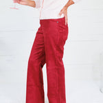 Vea Faux Suede Merlot Pant Lucy Paris