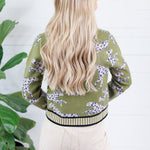 Victor Olive Cheetah Cardigan THML