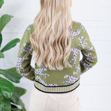Victor Olive Cheetah Cardigan THML
