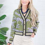 Victor Olive Cheetah Cardigan THML