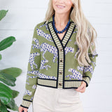 Victor Olive Cheetah Cardigan THML