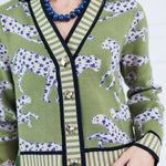 Victor Olive Cheetah Cardigan THML