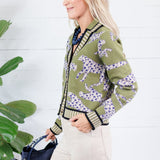 Victor Olive Cheetah Cardigan THML