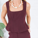 Victor Wine Fitted Tank / Vest Lucy Paris