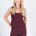 Victor Wine Fitted Tank / Vest Lucy Paris